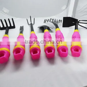 Pink 6 Piece Garden Tool Set - Trowel, Rake, Cultivator, Rakes & More! GIFT SET thumbnail-4