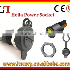 Surface Mount DIN Accessory 12v 24v Power Socket Black Plastic 20amp Hella Type thumbnail-1