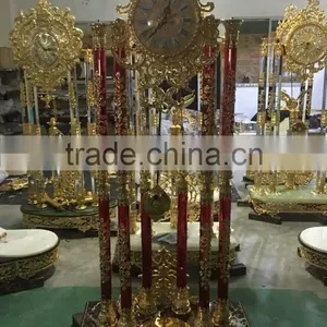 24K Gold Plated Brass Clock, Home Decorative Clock, Romantic Wedding Gold Gild Clock thumbnail-1