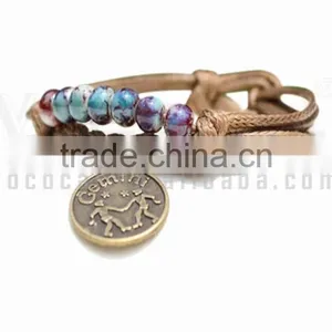 Handmade Wax Wire Ceramic Bead Bracelet thumbnail-3