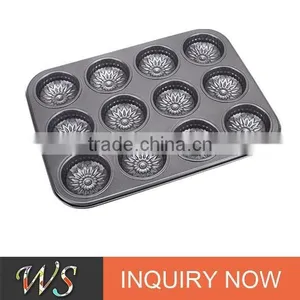 12 Cups Non-stick Carbon Steel Mould for Bakery thumbnail-1
