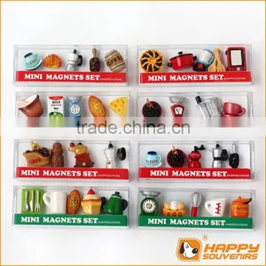 2014 New Promotional Products Novelty Items Miniature Food Series 3D Coffee Maker Fridge Magnet Set thumbnail-1