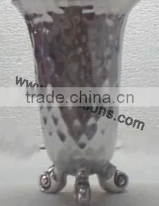 Hammered Patterns in Sugar Style Metal Vase in Mirror Polish Made in Sheet Aluminium thumbnail-4
