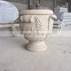 Stone Carving Flower Pots Garden Decorative Flower Pot Stone Flower Pot thumbnail-1