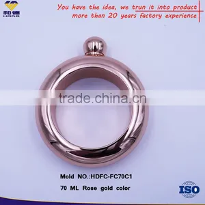 OEM 2.4 OZ Rose Gold Hip Flask thumbnail-1