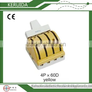 Electric Yellow 4P 60A Double Throw Porcelain Knife Switch thumbnail-1