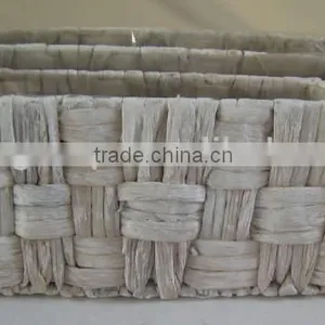 Square Hand Woven Water Hyacinth Flowerpot/Rattan Pot thumbnail-1