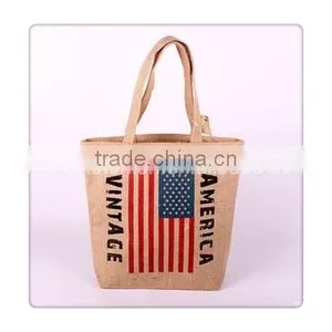 Jute and Hessian Hand Bag Can Print Any Country National Flag Design,storage Bags thumbnail-2