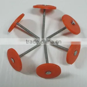 Orange Color Flat Head Plastic Cap Nails With Factory Price thumbnail-1