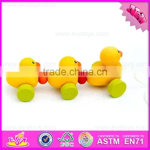 Топ - продаж в 2016 году деревянная игрушка - желтая утка для детей W05B146 thumbnail-3