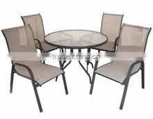 Outdoor Leisure Table and Chair Patio Sling Dining Set Graden Furniture thumbnail-6