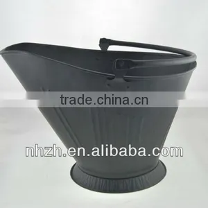 Fireplace Matte Black Iron Coal Bucket thumbnail-4
