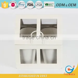Set of 4 Unique Galvanized Iron Powder Coating Cheap Flower Little Plant Pots Small Garden Planters thumbnail-6