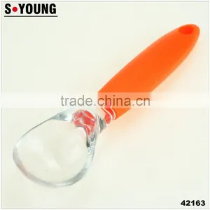 42163 Hot Sale Plastic Soft Handle Ice Cream Spoon thumbnail-1