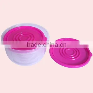 5Pcs Kitchen Containers Crisper Box Round Plastic Food Crisper thumbnail-4