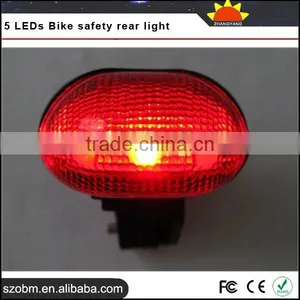 Trade Assurance Supplier Plastic 5*LEDs 3-Mode Bike Safety Back Rear Red Light thumbnail-5