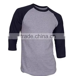 No Brand Customized Your Own Tee Classic 3/4 Sleeve Baseball Plain Blank Relaxed Fit Men Jersey Raglan T-shirt Wholesale thumbnail-5