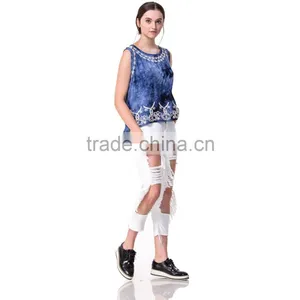 Domin Fashion Latest Embroidery Ladies Tank Tops thumbnail-4