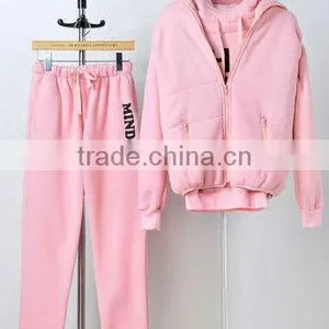 Custom Made Casual Ladies Sweat Suit Made in Guangzhou thumbnail-1