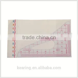 1.2mm Thickness 1:4 Plastic Sandwich Line Triangular Scale Ruler for Fashion Design# 8514 thumbnail-1