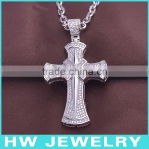 HWMCP1316 Micro Pave Setting Cross Pendant Jewellery thumbnail-1