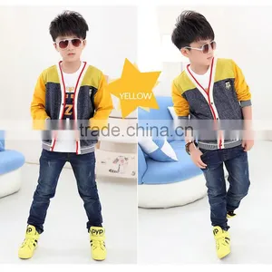 2016 Children British Style Boy Fall Coat/ Thin Coat Autumn Cardigan Fashion Jacket With Embroidered thumbnail-1