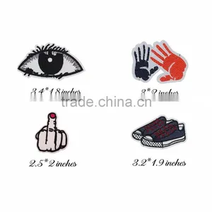 16 Pcs Iron On Embroidered Motif Applique Glitter Sequin Decoration Patches Sew on Patch Clothing thumbnail-1