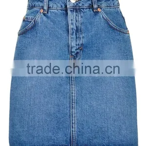2016 Brand Design Women Denim Mini Skirts A Line Above Knee Blue Cheerleader Skirts thumbnail-3