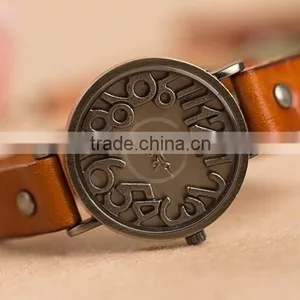 2015 New Vintage Watches for Women Men Leather Bracelet Quartz Watch Top Quality Woman Watches Digital Clock-BL020 Free Shipping thumbnail-2