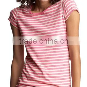 GIRLS STRIPED CREW NECK T SHIRT thumbnail-1