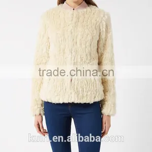 Hot Sale Ladies' Fashion 100% Real Natural REX Rabbit Fur Coat Women's Winter Rex Fur Coat Outerwear Coats Plus Size thumbnail-2