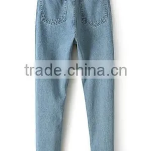 Runwaylover EY0617P Europe Style 2017 Ladies Fashion Washed Denim Jeans thumbnail-5