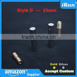 (MOQ:100pcs) Premium Gold & Silver Shoe Laces Aglets 23mm For Trainers - Customized Logo/Package/Color Round Metal Aglet Tips thumbnail-4