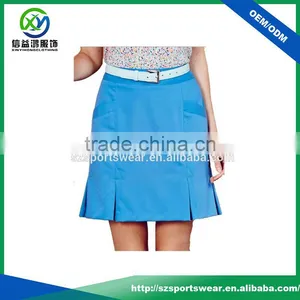 2017 Belt Loops Waistband Ruffle Hem Blue Ladies Golf Skirt thumbnail-1
