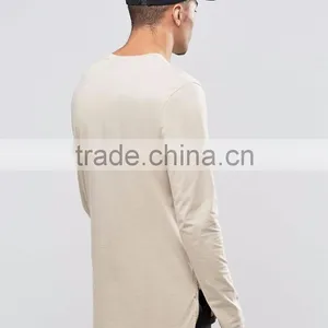 Guangzhou Shandao Factory Manufacture Wholesale Price High Quality 180g 100% Cotton Short Sleeve O-Neck Longline Men's T Shirt thumbnail-3