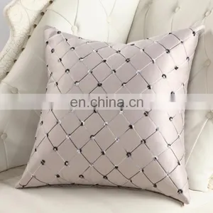 Home Embroidered Grid Pillow Boster Case Sofa Cushion Cover thumbnail-6