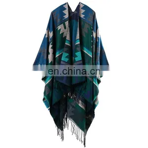 Cashmere Scarf Lengthened And Thickened Folk Style Travel Down Cape Cloak thumbnail-6