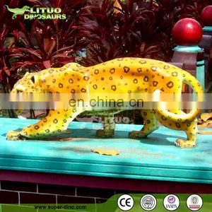 Fiberglass Life Size Leopard Sculpture thumbnail-1