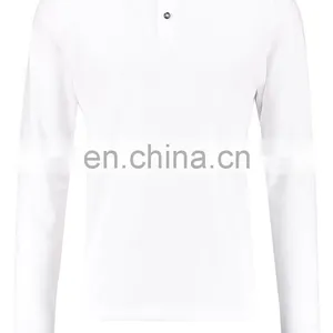 Men White Long Sleeve Polo t Shirts Plain thumbnail-6
