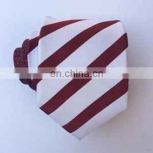 100% Silk Tie White And Red Stripe Design thumbnail-1