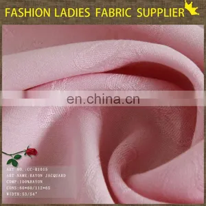 2016 Good Quality Printed Ladies Tops 100% Pink Rayon Jacquard Fabric thumbnail-1