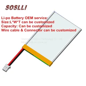 Ultrathin Rechargeable 3.7v 80mAh 351525 Lipo Battery for Wearable Device thumbnail-2