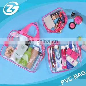 Wholesale Cheap High Quality Zip Top Girls Women Cosmetic Transparent Custom Size Logo Clear PVC Bag thumbnail-1