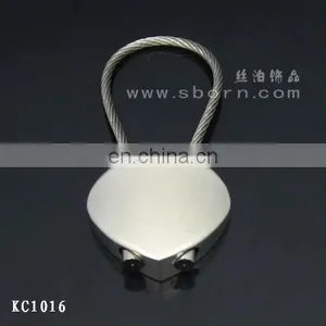 Matte Silver Heart Shape Wire Rope Metal Key Ring/Key Chain/Key Holder thumbnail-2