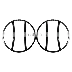 T089 Black Steel Headlight Guard Cover For Jeep Wrangler TJ 1997-2006 thumbnail-3