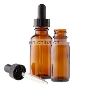 1oz Amber Glass Bottles for Essential Oils With Glass Eye Dropper thumbnail-1