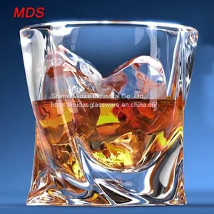 Glassware 300ml Lead-free Twist Whiskey Glass Scotch Glass for Liquor thumbnail-1