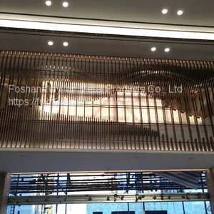 Foshan Manufactory Customized Decorative Stainless Steel Screen Room Dividers Partition for Restaurant thumbnail-4