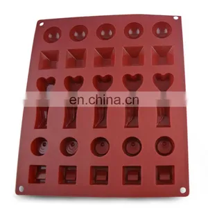 Food Grade Silicone Ice Cube Mold for Chocolate With 30 Holes and 6 Shapes for Baking thumbnail-1