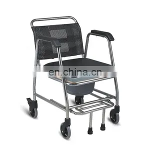 Stainless Steel Toilet Commode Wheelchair for Elderly thumbnail-6